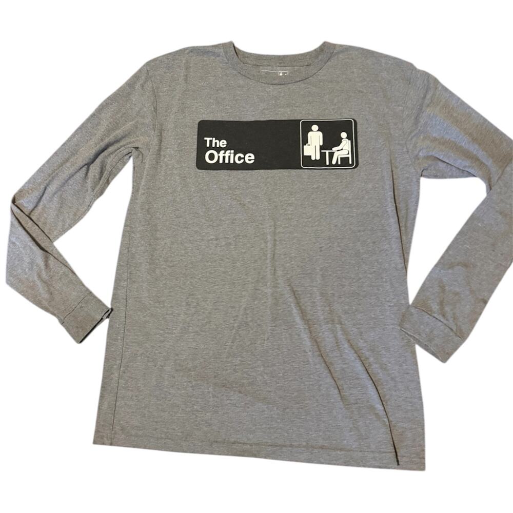 Ripple Junction | The Office Long Sleeve Gray Graphic Top Men's Large